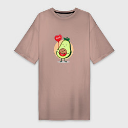 Женская футболка-платье Авокадо - мама и малыш