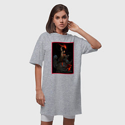 Футболка женская-платье God of War - Кратос против балрога, цвет: меланж — фото 2