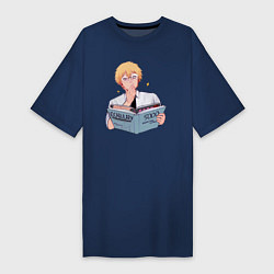Женская футболка-платье Дэндзи читает книгу
