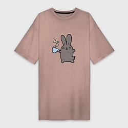 Женская футболка-платье Чайный кролик