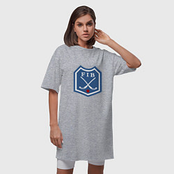 Футболка женская-платье Хоккей с мячом - лого, цвет: меланж — фото 2