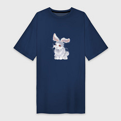 Женская футболка-платье Пушистый кролик