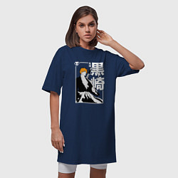Футболка женская-платье Тысячилетняя война - Ичиго - Блич, цвет: тёмно-синий — фото 2