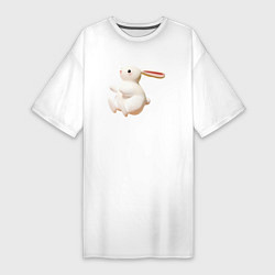 Женская футболка-платье Большой белый кролик