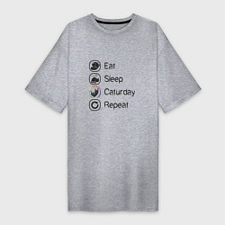 Женская футболка-платье Eat Sleep Caturday
