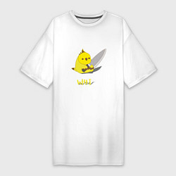 Женская футболка-платье Chicken with a knife
