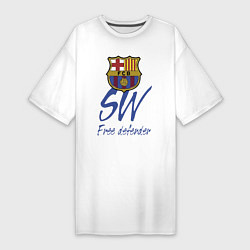 Футболка женская-платье Barcelona - Spain - sweeper, цвет: белый