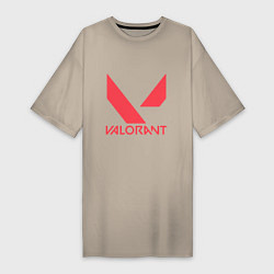 Футболка женская-платье Valorant - logo, цвет: миндальный