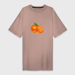 Женская футболка-платье Мандарины цитрусовые