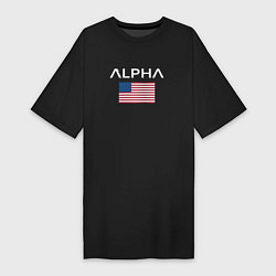 Футболка женская-платье Alpha USA, цвет: черный