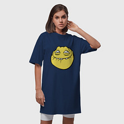 Футболка женская-платье Smiley trollface, цвет: тёмно-синий — фото 2