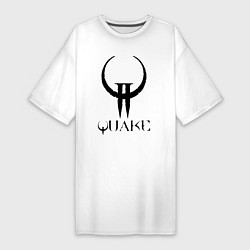 Футболка женская-платье Quake II logo, цвет: белый