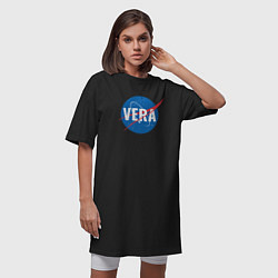 Футболка женская-платье Вера в стиле NASA, цвет: черный — фото 2