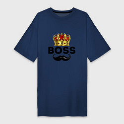 Женская футболка-платье BOSS и корона с усами