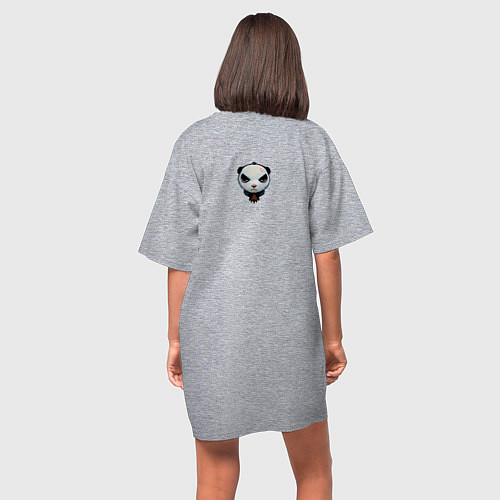 Женская футболка-платье Хмурый панда / Меланж – фото 4