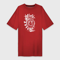 Футболка женская-платье Blink 182 logo, цвет: красный