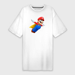 Футболка женская-платье Марио в полёте, цвет: белый
