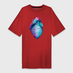 Женская футболка-платье Сердце как космос