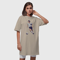 Футболка женская-платье Maradona football, цвет: миндальный — фото 2