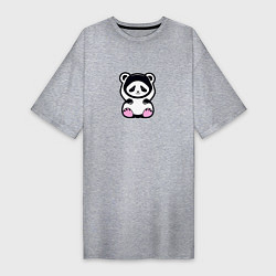 Женская футболка-платье Милая панда в капюшоне