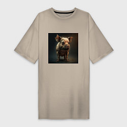 Футболка женская-платье Гроза улиц, цвет: миндальный