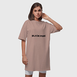Футболка женская-платье Black Pink in your area, цвет: пыльно-розовый — фото 2
