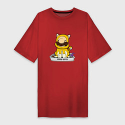 Футболка женская-платье Mario super kitty, цвет: красный