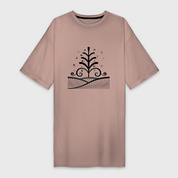 Женская футболка-платье Силуэт дерева