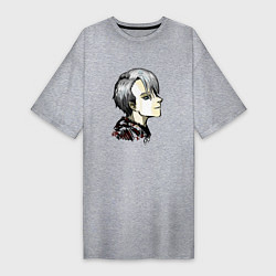 Футболка женская-платье Виктор Никифоров - Юри на льду, цвет: меланж