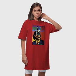 Футболка женская-платье Кошачья мечта Сальвадора Дали, цвет: красный — фото 2