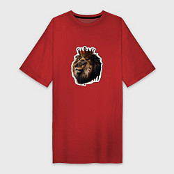 Женская футболка-платье Лев-царь в короне