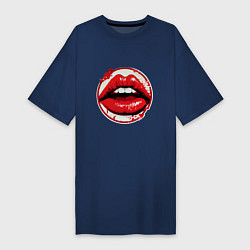 Женская футболка-платье Губы в поцелуе