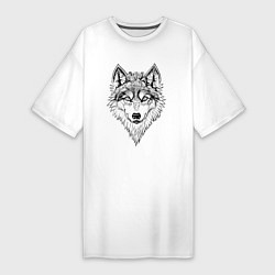 Женская футболка-платье Волк Альфа