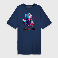Футболка женская-платье God of War, Kratos, цвет: тёмно-синий