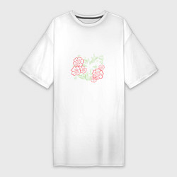 Женская футболка-платье Сердце из цветов