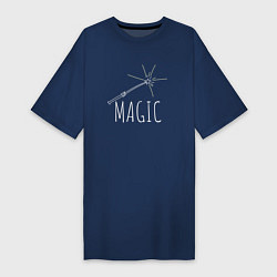 Женская футболка-платье Magic надпись и волшебная палка