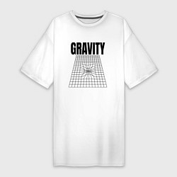 Футболка женская-платье Gravity и пространственная сетка, цвет: белый
