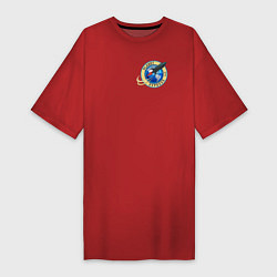 Футболка женская-платье Межпланетный экспресс Футурама, цвет: красный
