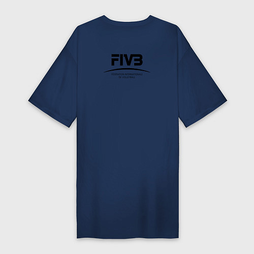 Женская футболка-платье FIVB - международная федерация волейбола / Тёмно-синий – фото 2