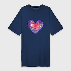 Женская футболка-платье Космическое сердце