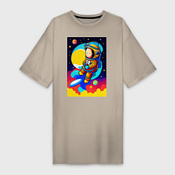 Женская футболка-платье Маленький космонавт