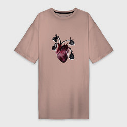 Женская футболка-платье Увядшее сердце