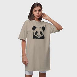 Футболка женская-платье Панда китайский медведь, цвет: миндальный — фото 2