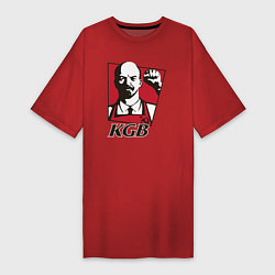 Футболка женская-платье KGB Lenin, цвет: красный