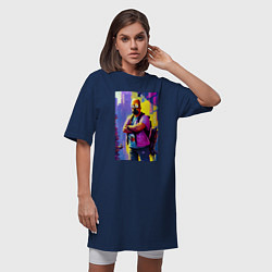 Футболка женская-платье Homer Simpson - city fantasy, цвет: тёмно-синий — фото 2