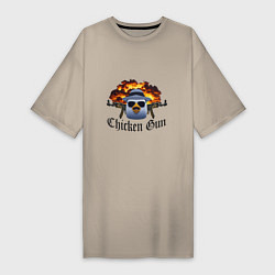 Женская футболка-платье Chicken gun game