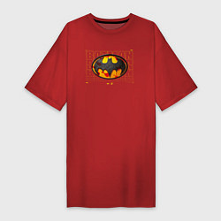 Футболка женская-платье Batman logo 2023, цвет: красный