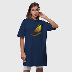 Футболка женская-платье Домашняя канарейка, цвет: тёмно-синий — фото 2