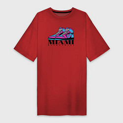 Футболка женская-платье Basketball Miami, цвет: красный