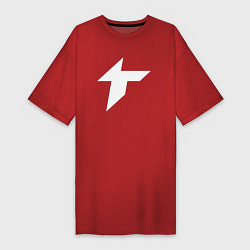 Футболка женская-платье Thunder awaken logo, цвет: красный